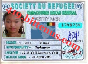 My refugees Identity Card
